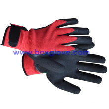 10 Gauge Polyester Liner, Nitrile Coating, Sandy Finish Safety Gloves